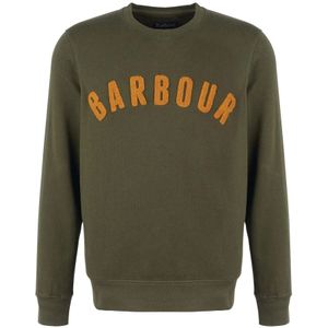 Barbour, Sweatshirts & Hoodies, Heren, Groen, S, Katoen, Vintage Logo Crew Sweatshirt