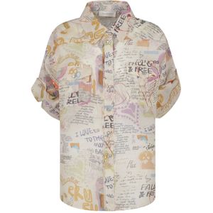 Zimmermann, Blouses & Shirts, Dames, Veelkleurig, M, Linnen, Rolled Sleeve Crush Shirt