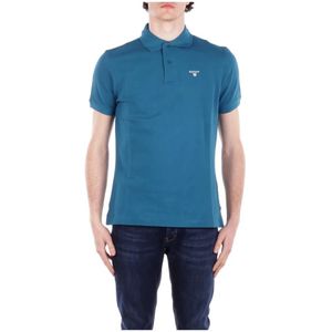 Barbour, Tops, Heren, Blauw, M, Katoen, Blauwe Polo T-shirts en Polos