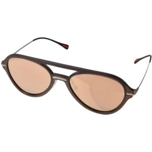 Prada Vintage, Pre-owned, Heren, Bruin, ONE Size, Tweed, Pre-owned Metal sunglasses