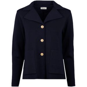 Stenströms, Truien, Dames, Blauw, S, Wol, Navy Merino Wol Gebreide Vest