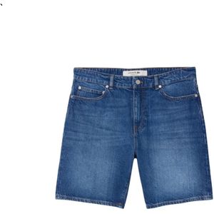 Lacoste, Korte broeken, Heren, Blauw, W31, Denim, Blauwe Denim Bermuda Shorts