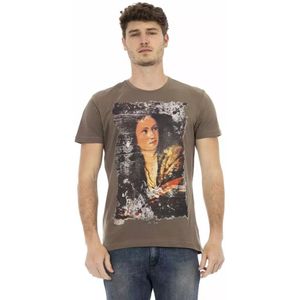 Trussardi, Tops, Heren, Veelkleurig, 3Xl, Katoen, Elegant Bruin Katoenmix T-shirt
