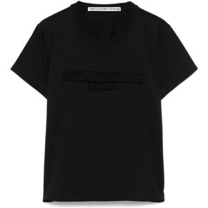 Alexander Wang, Tops, Dames, Zwart, XS, Zwarte T-shirts en Polos