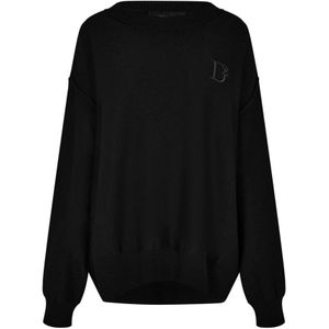 Dsquared2, Truien, Dames, Zwart, S, Statement Logo Knit Sweater