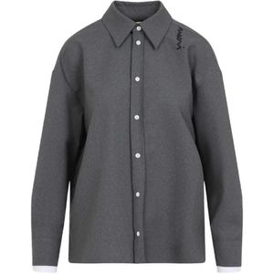 Marni, Blouses & Shirts, Dames, Grijs, 2Xs, Wol, Luxe wollen shirt voor vrouwen