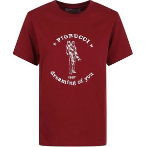 Fiorucci, Tops, Dames, Rood, XS, Katoen, Bordeaux Dreaming of You T-Shirt