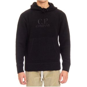 C.p. Company, Sweatshirts & Hoodies, Heren, Zwart, M, Wol, Cozy Wool Hoodie