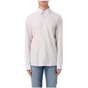 Barbour, Overhemden, Heren, Beige, M, Katoen, Klassiek Wit Katoenen Overhemd