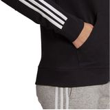 adidas - Essentials Single Jersey 3-Stripes Full-Zip hoodie - Zwart vest dames