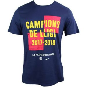 Heren-T-Shirt met Korte Mouwen Nike FC BARCELONA Blauw Maat XL