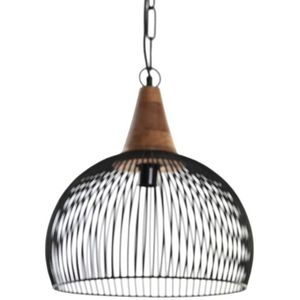 Plafondlamp DKD Home Decor Natuurlijk Zwart Metaal Hout 50 W 36 x 36 x 40 cm