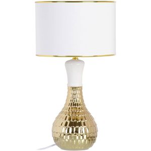 Bureaulamp 32 x 32 x 45,5 cm Keramisch Synthetisch materiaal Gouden Wit