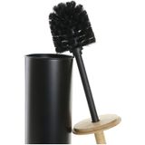 Toiletborstel DKD Home Decor Zwart Natuurlijk Metaal Bamboe Scandi 10 x 10 x 38,5 cm