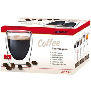 Scanpart dubbelwandige koffieglazen 175 ml - Koffie - Lungo - koffieglas dubbelwandig - 2 stuks