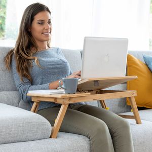 InnovaGoods Bamboo Folding Side Table Lapwood - Multifunctioneel