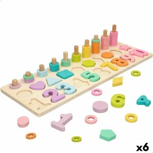 Houten Kinderpuzzel Woomax Vormen Cijfers + 3 jaar (6 Stuks)