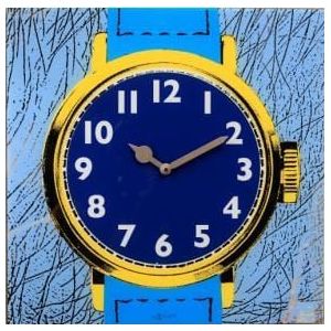 NeXtime klok 8157 Watch One, 43x43.2 cm, Wall, Blue/ Yellow