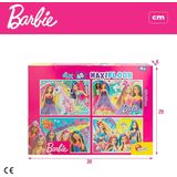 Set van 4 Puzzels Barbie MaxiFloor 192 Onderdelen 35 x 1,5 x 25 cm