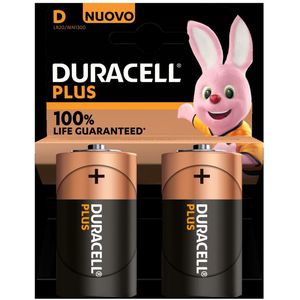 Duracell Plus Alkaline D batterijen - 2 stuks