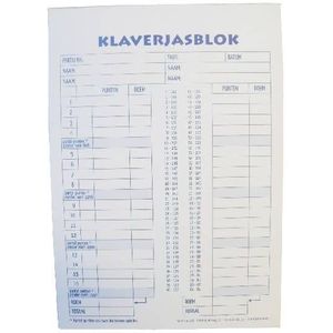 Klaverjas Scoreblok A5 - 50 vellen | Leeftijd: Alle leeftijden | Aantal spelers: Onbeperkt