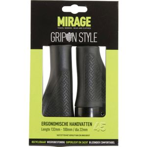 Handvatpaar Mirage Grips in style #45 - 132/100 mm met lockring  - zwart