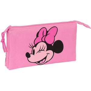 Pennenetui met 2 vakken Minnie Mouse Loving Roze 22 x 12 x 3 cm