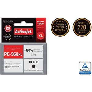 Activejet tusz do Canon PG-560XL reg AC-560RX inktcartridge 1 stuk(s) Compatibel Hoog (XL) rendement Zwart