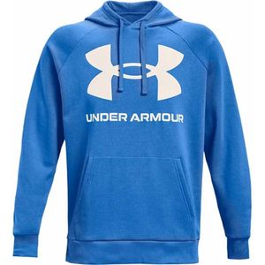 Herenhoodie Under Armour Rival Big Logo Blauw Maat L