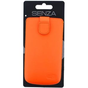 Senza Leather Slide Case Neon Orange Size XXL