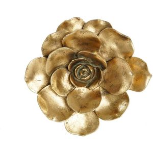 Wanddecoratie DKD Home Decor Gouden Bloem 19,5 x 5,5 x 19,5 cm