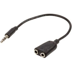 Valueline VLAP22100B02 Jack Stereo Audio Verdeelkabel 3,5 mm Mannelijk - 2x 3,5 mm Vrouwelijk 0,20 M Zwart