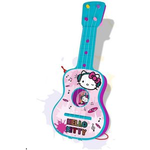 Kindergitaar Hello Kitty 4 Touwen Blauw Roze