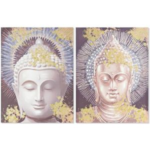 Schilderij DKD Home Decor Boeddha 60 x 3 x 80 cm Orientaals (2 Stuks)