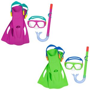 Duikbril met Snorkel en Zwemvliezen Bestway Blauw Multicolour 37-41