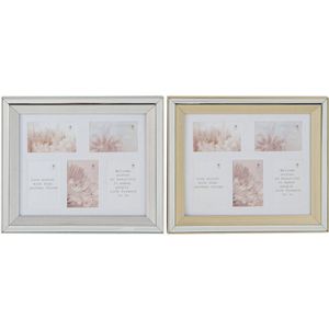 Fotolijsten DKD Home Decor 47 x 2 x 40 cm Kristal Zilverkleurig Gouden polyestyreen Traditioneel (2 Stuks)