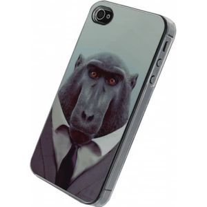 Xccess Metal Plate Cover Apple iPhone 4/4S Funny Chimpanzee