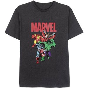 Heren-T-Shirt met Korte Mouwen Marvel Grijs Donker grijs Volwassenen Maat XXL