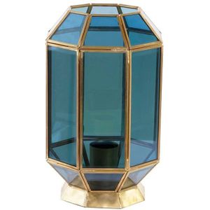 Bureaulamp DKD Home Decor Kristal Blauw Gouden 220 V Blik 50 W Modern (18 x 19 x 29 cm)
