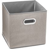 Opbergmand/kastmand 29 liter beige linnen 31 x 31 x 31 cm - Opbergboxen - Vakkenkast manden