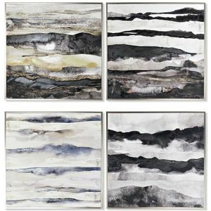 Schilderij DKD Home Decor 79 x 2,5 x 79 cm Abstract Modern (4 Onderdelen)