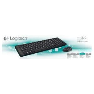Logitech MK220 Mini Keyboard/Mouse desktop Combi set [RF Wireless/ Optical, Scroll, Black]