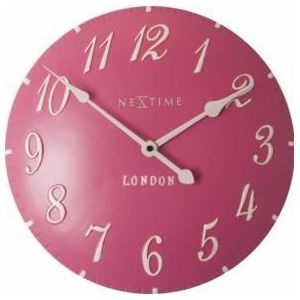 NeXtime klok 3084rz London Arabic, Ø34.5 cm, Wall, Pink/ White