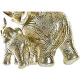 Decoratieve figuren DKD Home Decor 17 x 11 x 15 cm Olifant Gouden Koloniaal