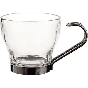 Set van koffiekopjes Quid Transparant Staal Glas (110 ml) (3 Stuks)