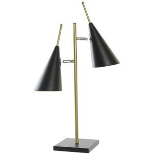 Bureaulamp DKD Home Decor Zwart Gouden Metaal 25 W 220 V 38 x 16 x 64 cm
