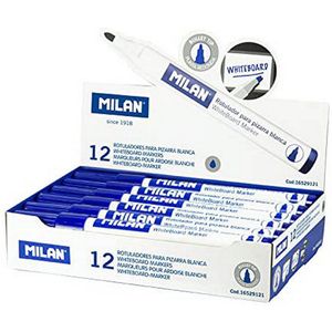 Markeerstiften Milan Whiteboard 12 Stuks Blauw PVC