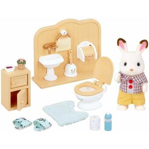 Actiefiguren Sylvanian Families Chocolate Rabbit and Toilet Set