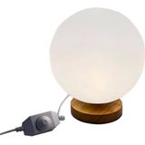 Bureaulamp DKD Home Decor Natuurlijk Hout Polyethyleen Aluminium Wit (20 x 20 x 23 cm)