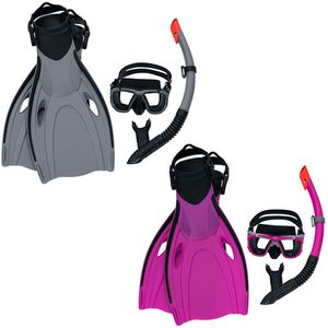 Duikbril met Snorkel en Zwemvliezen Bestway Volwassen Multicolour 43-48